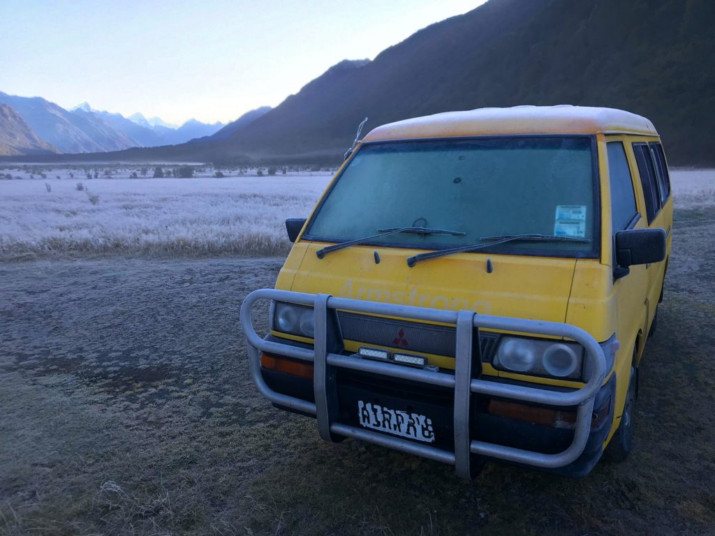 Frozen Van after a cold night photographing the Milky Way